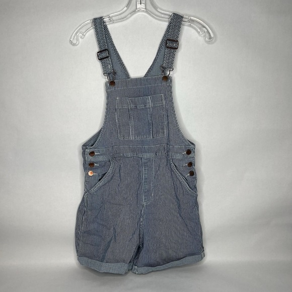 Universal Thread Pants - Universal Thread Women's Railroad Striped Side Button Short Overalls Size 2 Cuff